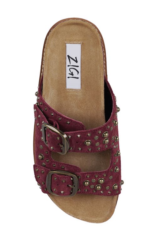 Zigi Studded Platform Sandal In Burgundy