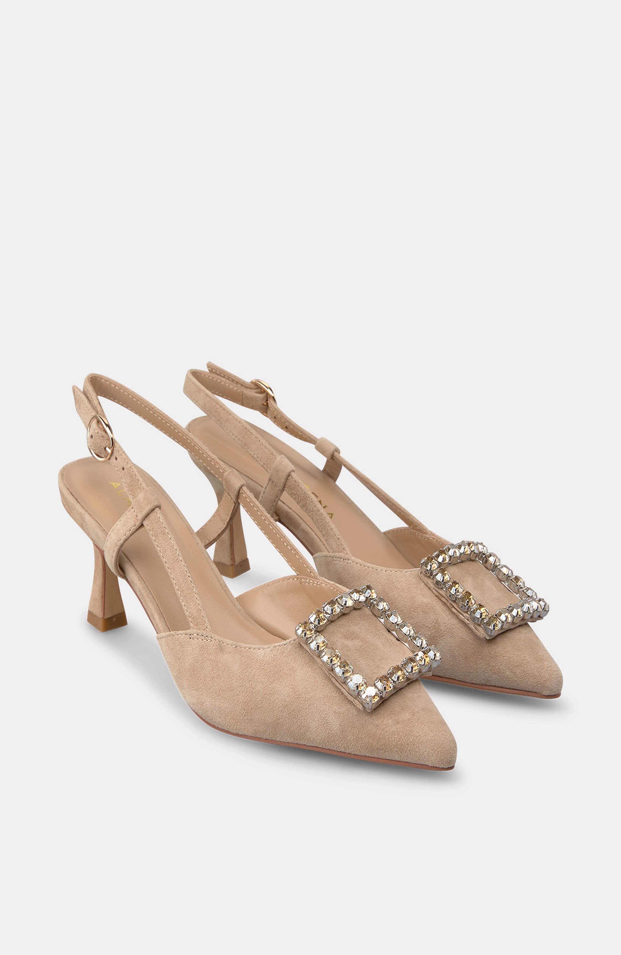 Alma en Pena Kitten Buckle Shoe, Alternate, color, Beige