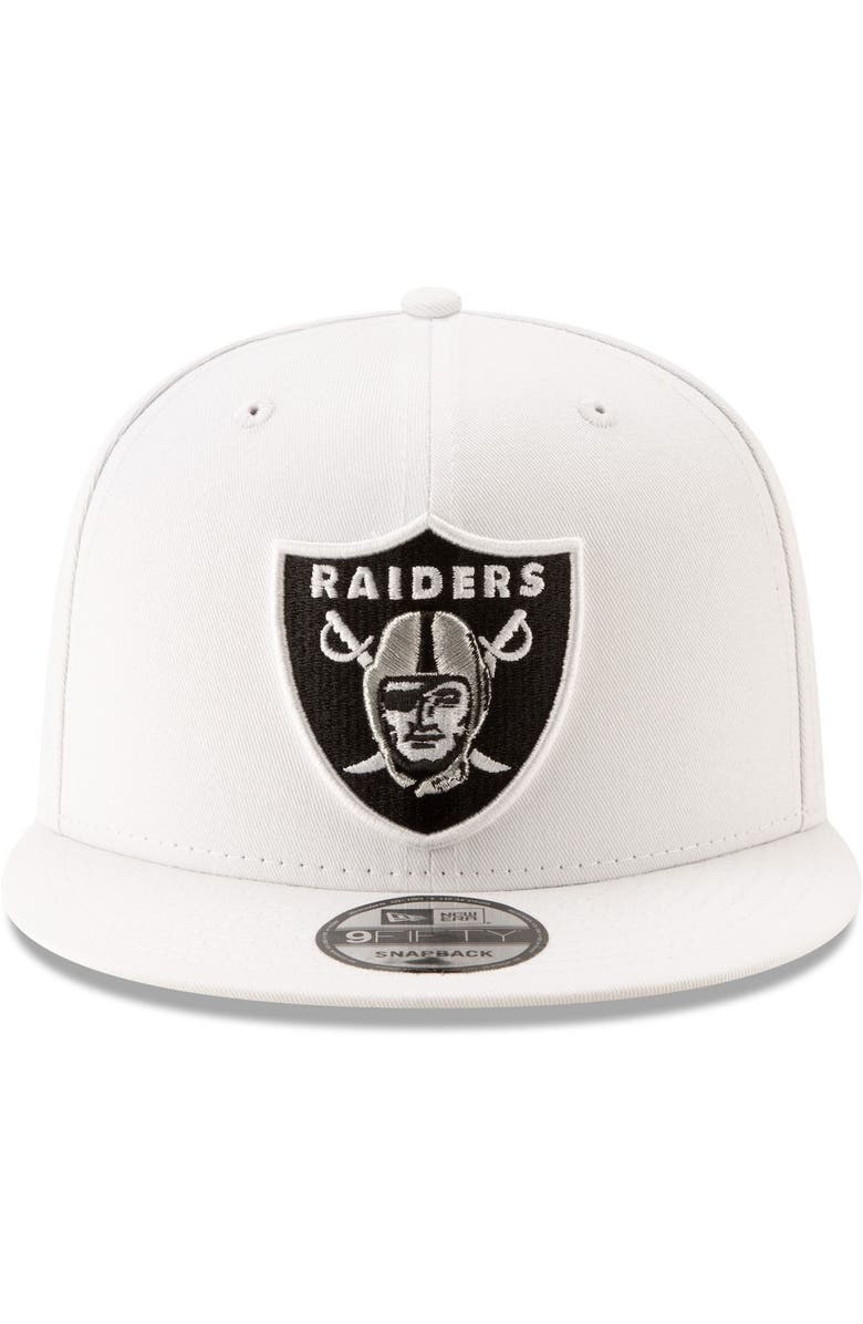 New Era Men's New Era White Las Vegas Raiders Basic 9FIFTY Adjustable Snapback Hat, Alternate, color, 