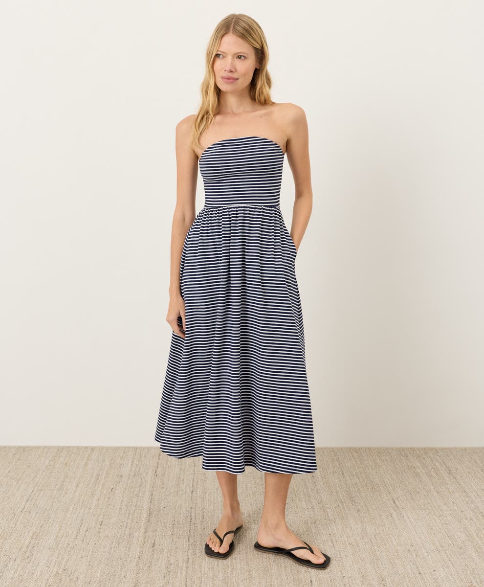 selected Hudson Stripe Navy Blue