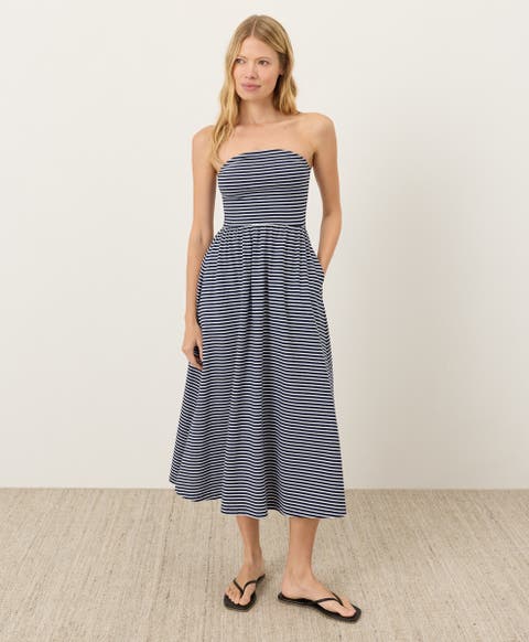 Fit & Flare Strapless Dress Made With Organic Cotton
