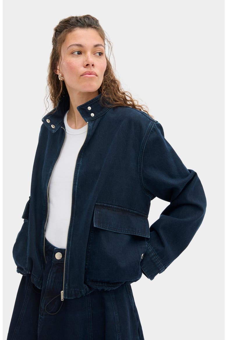 Brody Quilted Organic Cotton Denim Jacket, Alternate, color, BLUE BLACK