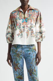 Etro Floral Paisley Cotton Top