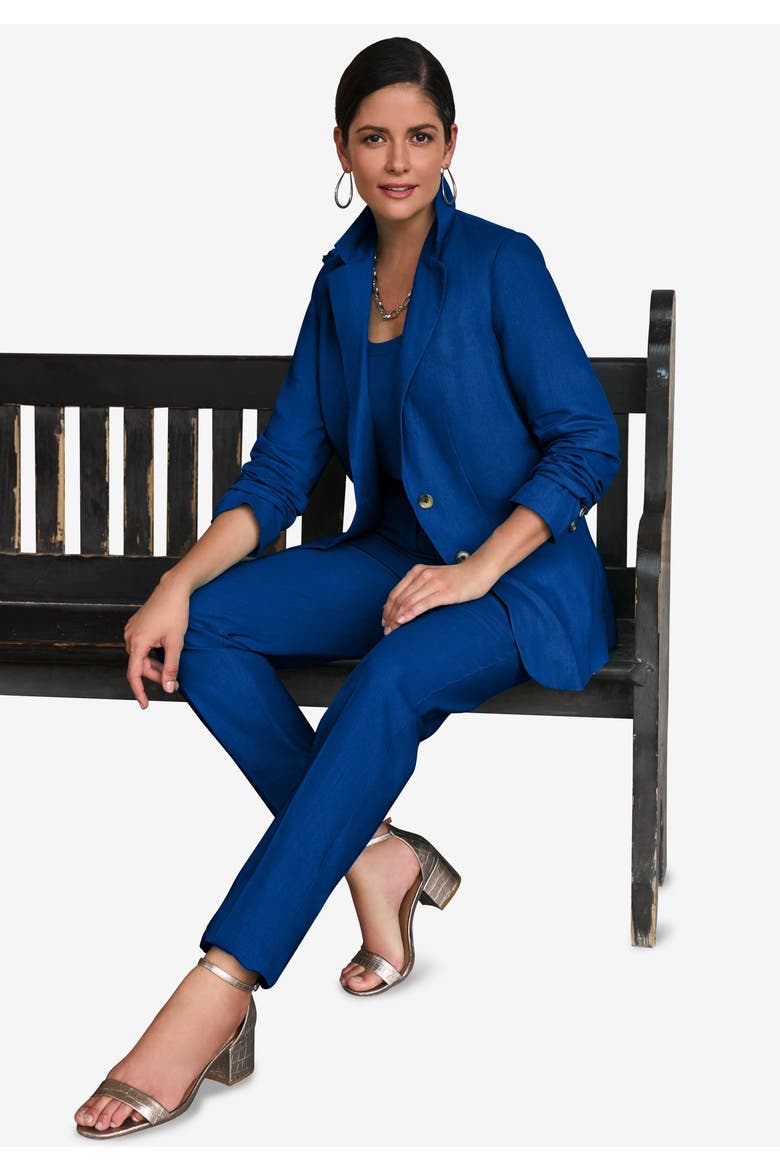 Linen Blazer, Alternate, color, RASPBERRY