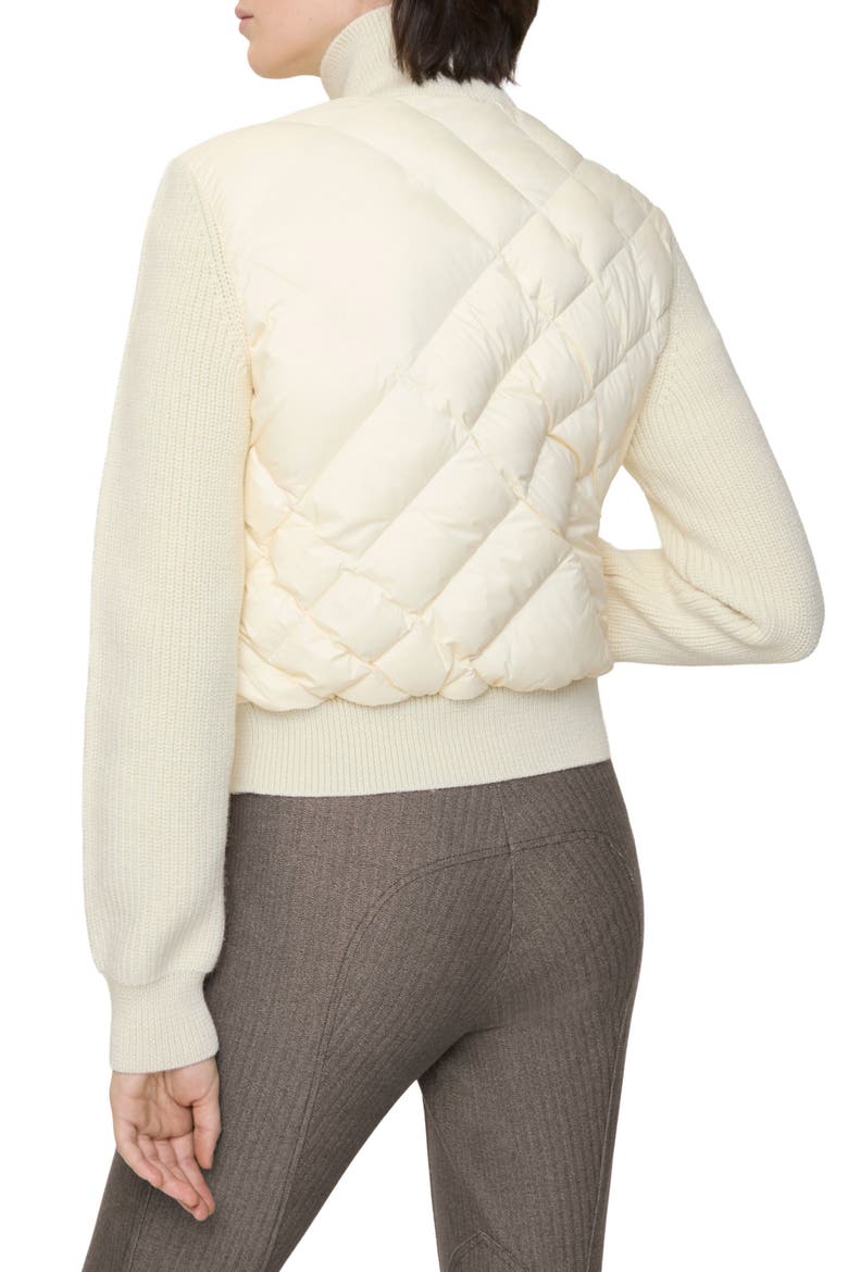 Kelsey Quilted Nylon & Knit Down Jacket, Alternate, color, CERAMIC WHITE
