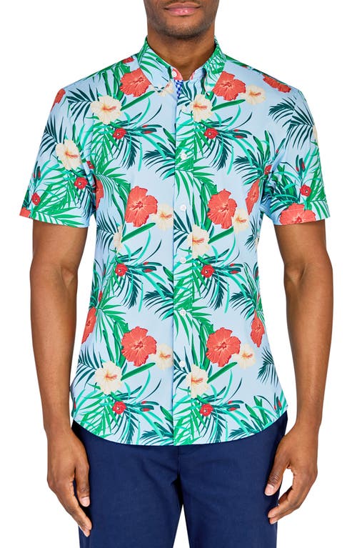 Construct Tropical Woven Short Sleeve Shirt In Multi