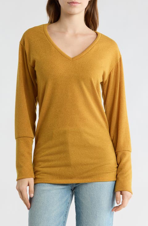 V-Neck Dolman Sleeve Sweater