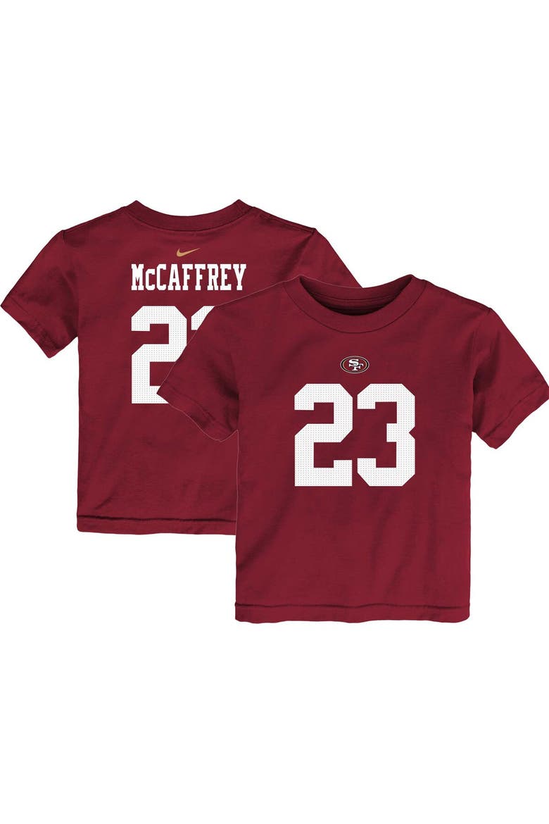 Toddler Nike Christian McCaffrey Scarlet San Francisco 49ers Player Name & Number T-Shirt, Main, color, Scarlet