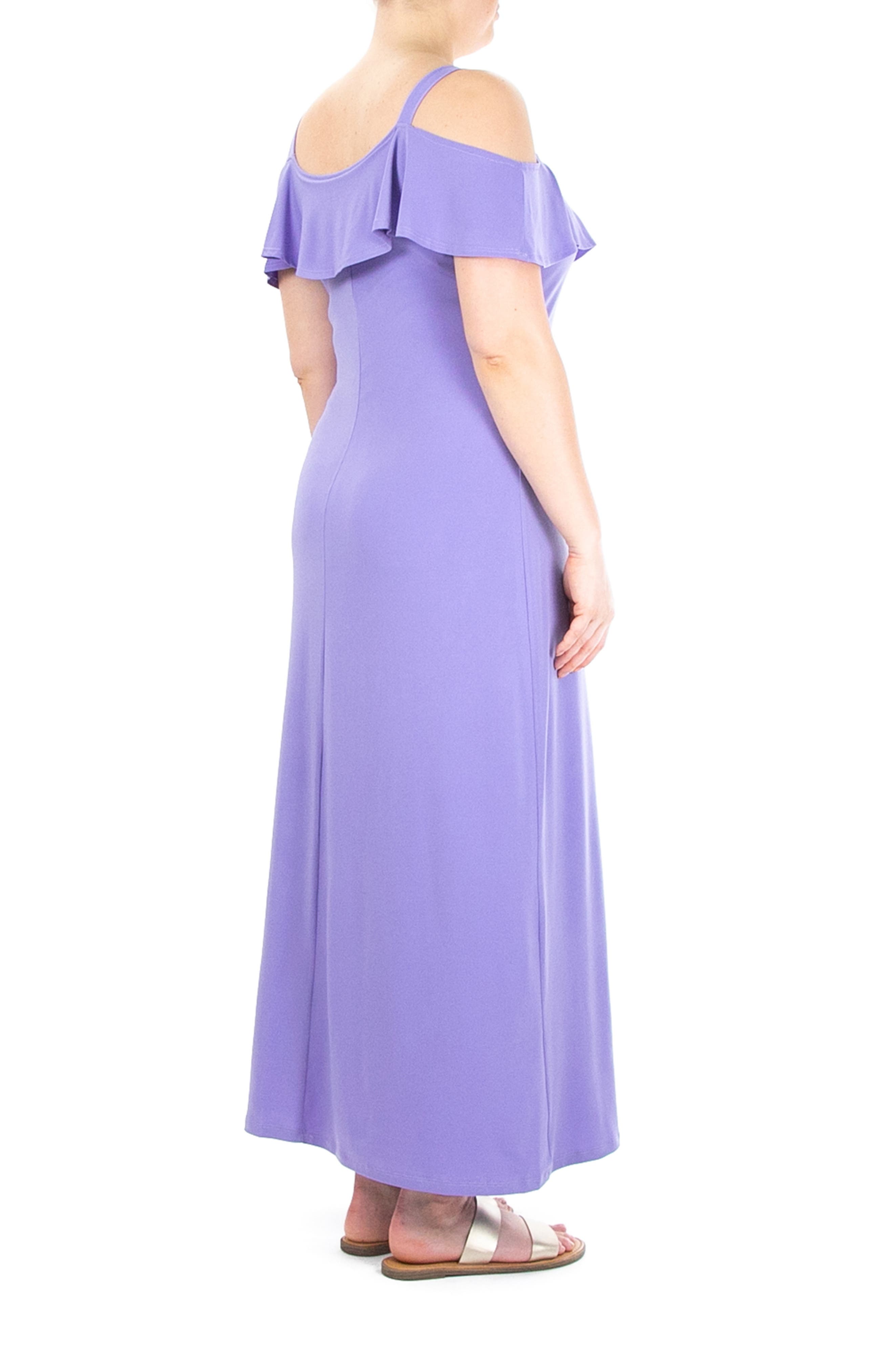 Ruffle Cold Shoulder Maxi Dress - image 4