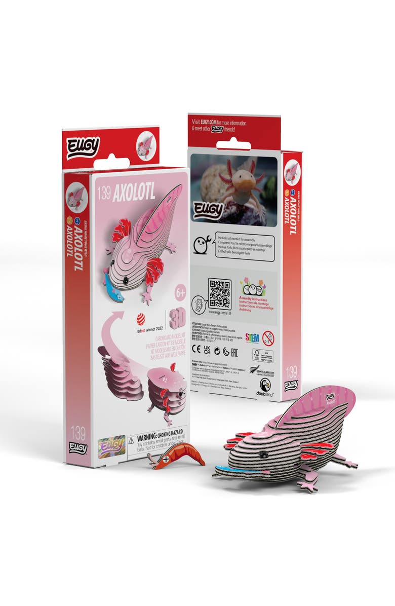 Eugy Puzzles Axolotl 3D Puzzle - contains 25 puzzle pieces, Main, color, NO COLOR