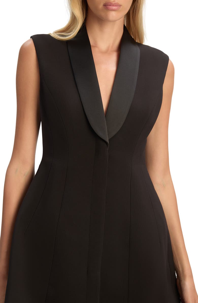 Bardot Destene Satin & Crepe Cocktail Dress, Alternate, color, Black