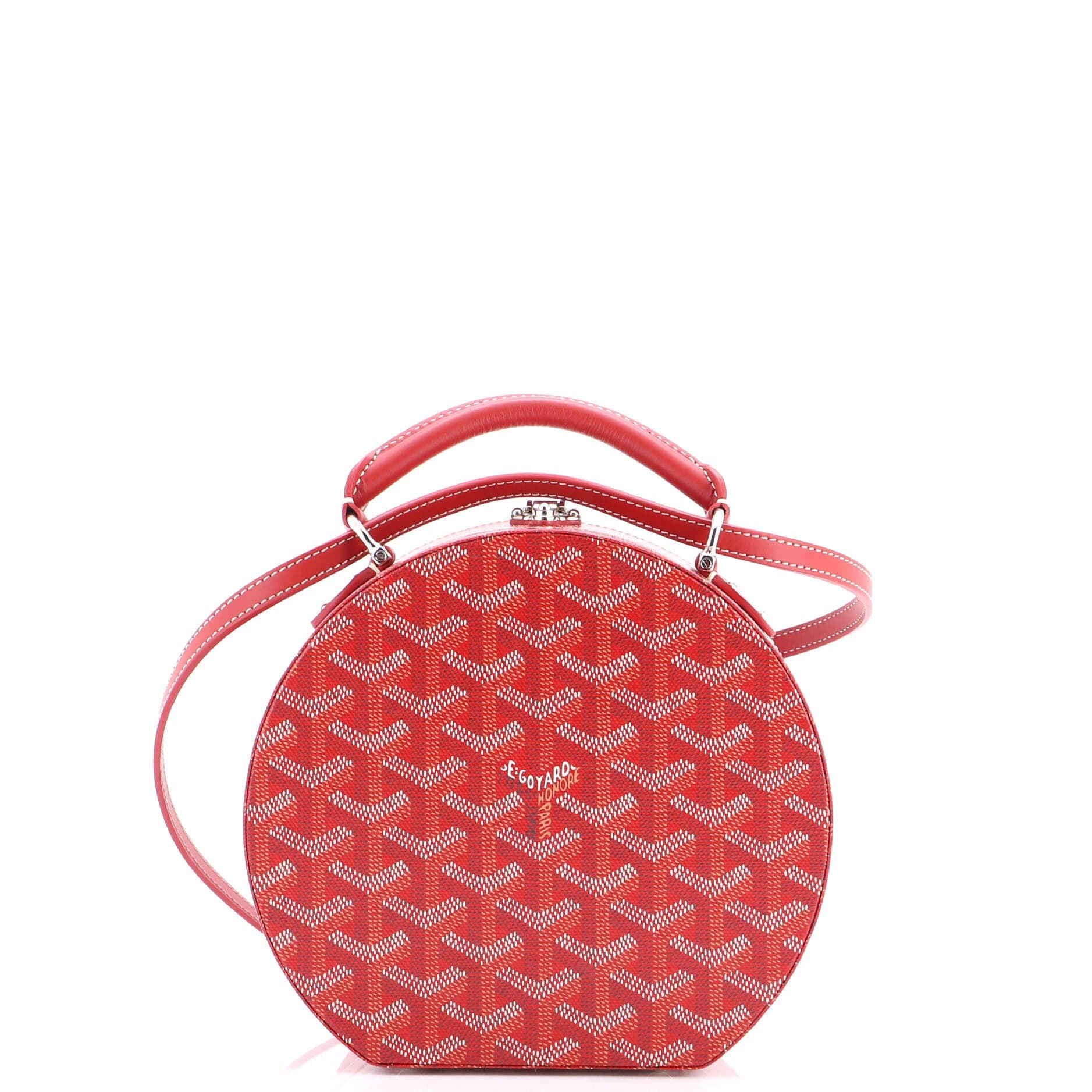 Pre-Owned Goyard Alto Hatbox Bag Coated Canvas, Alternate, color, Red