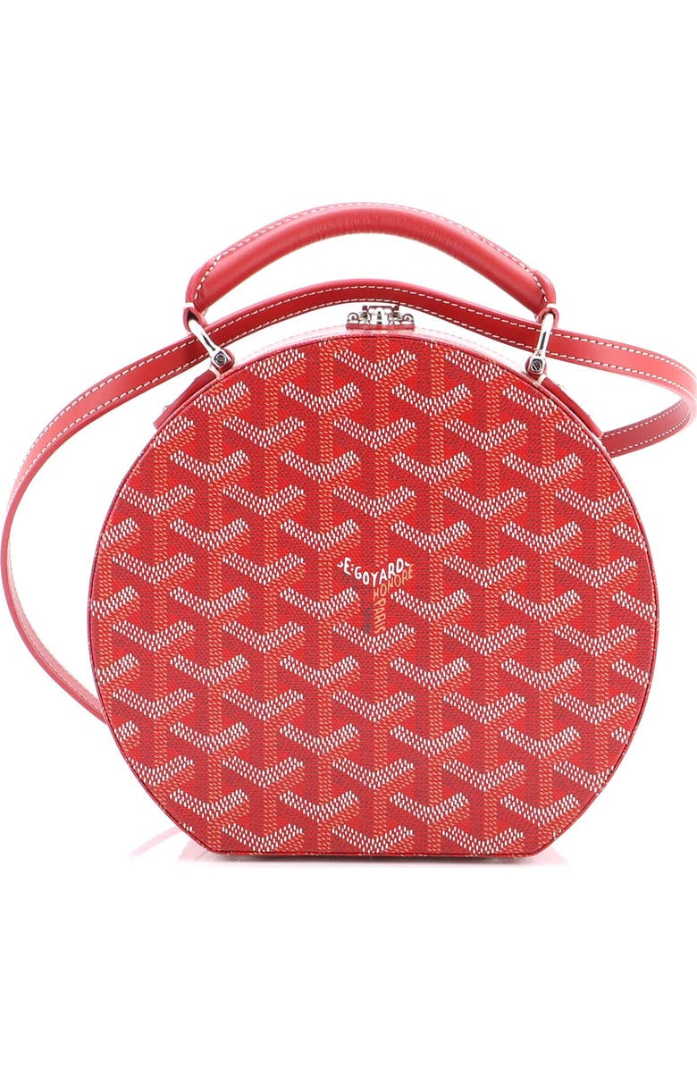 Pre-Owned Goyard Alto Hatbox Bag Coated Canvas, Alternate, color, Red