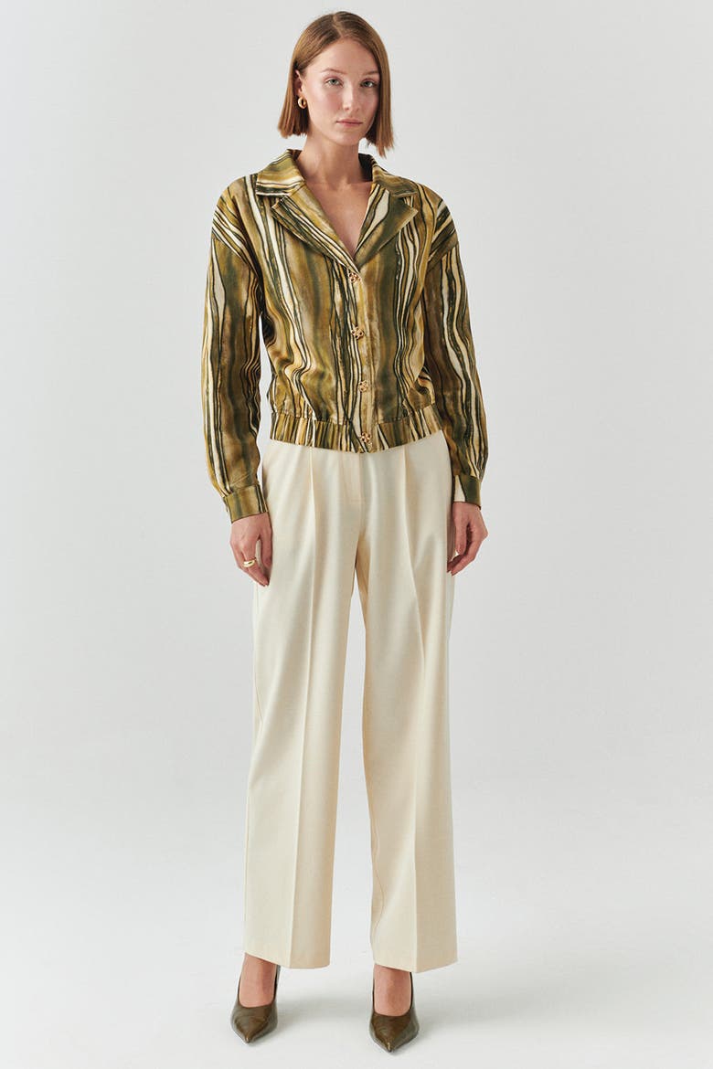 Melina Striped Jacket, Alternate, color, Green