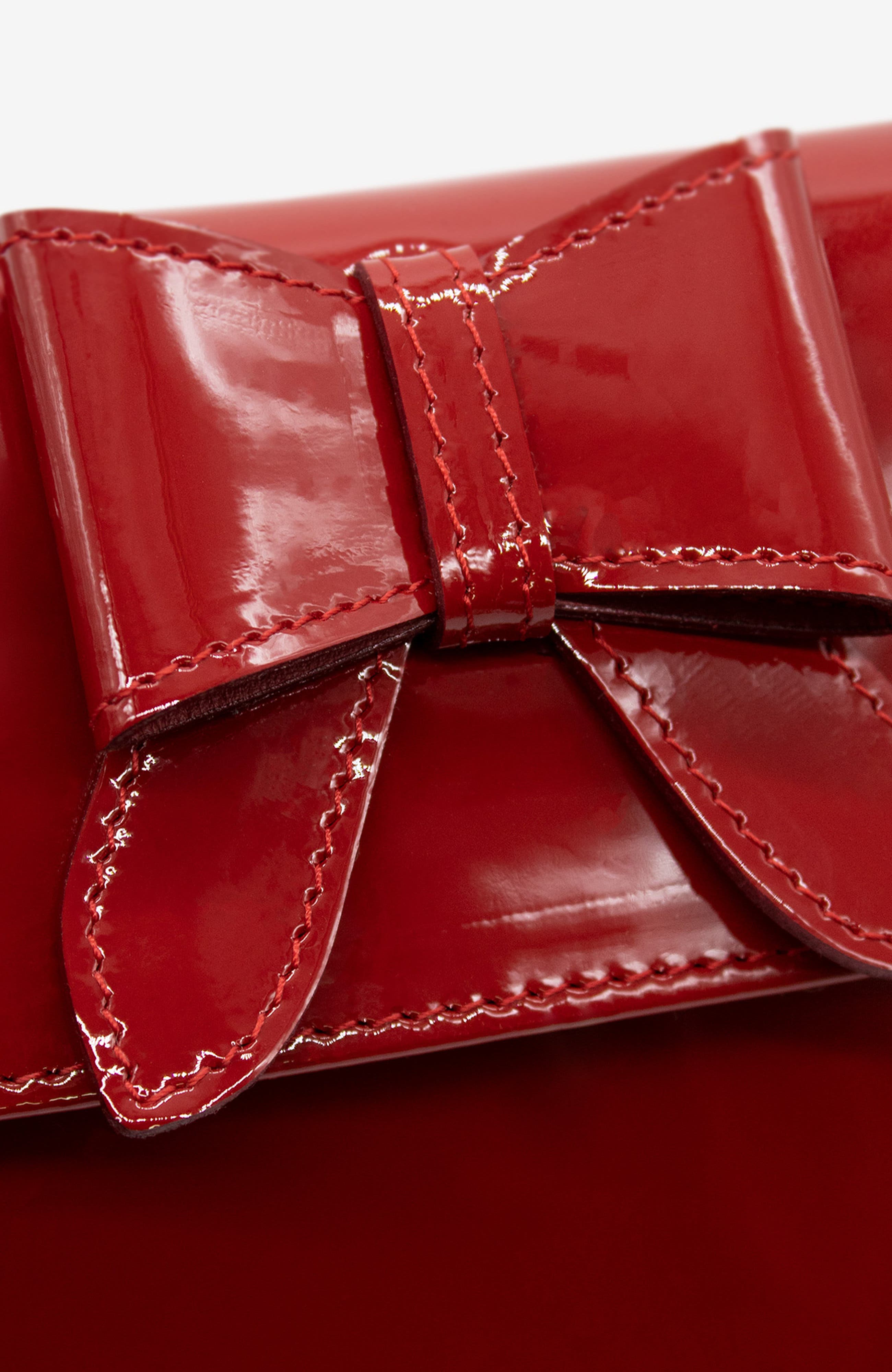 All In Patent Leather Clutch Bag 68, Alternate, color, Red