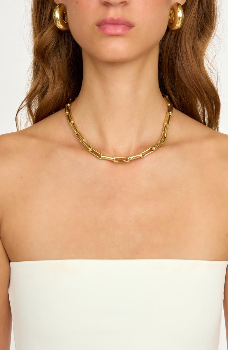 Éliou Claire Collar Necklace, Alternate, color, Gold Plated