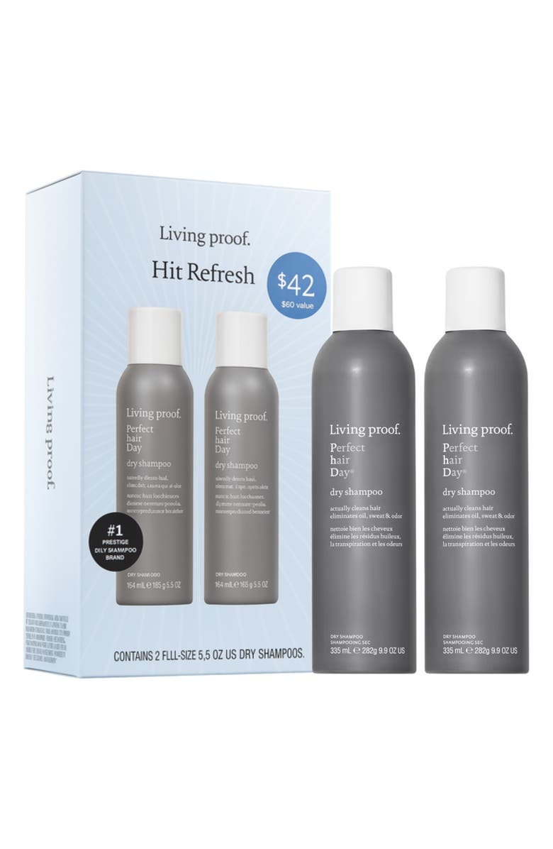 Living proof<sup>®</sup> Hit Refresh Perfect hair Day<sup>™</sup> Dry Shampoo Duo $60 Value, Main, color, 