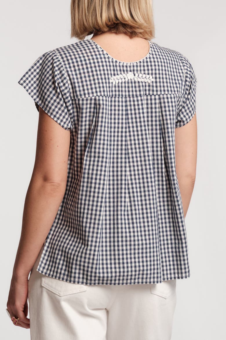 Camila Top Gingham, Alternate, color, Navy/Oyster