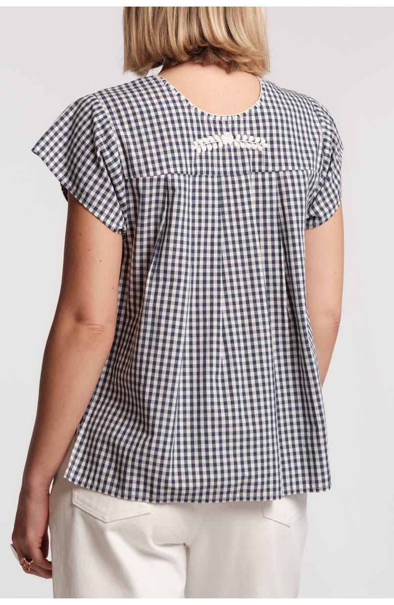 Frances Valentine Camila Top Gingham, Alternate, color, Navy/Oyster