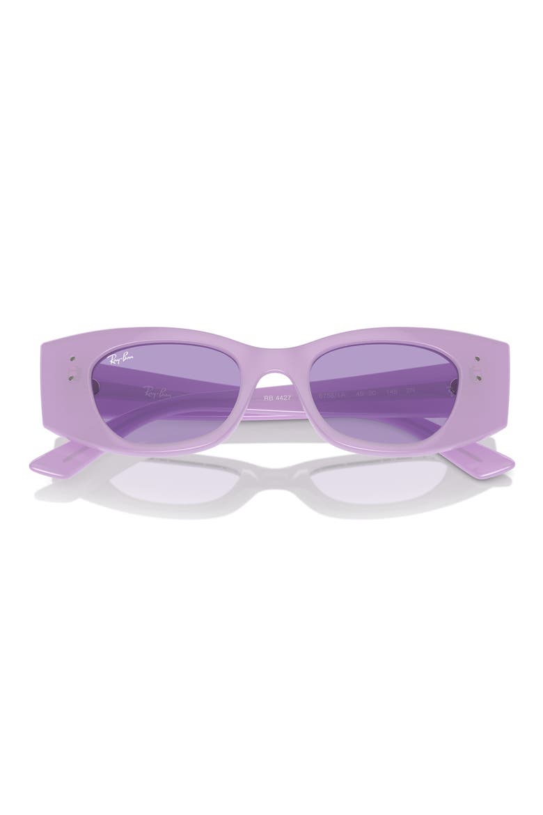 Kat 49mm Small Rectangular Sunglasses, Main, color, VIOLET