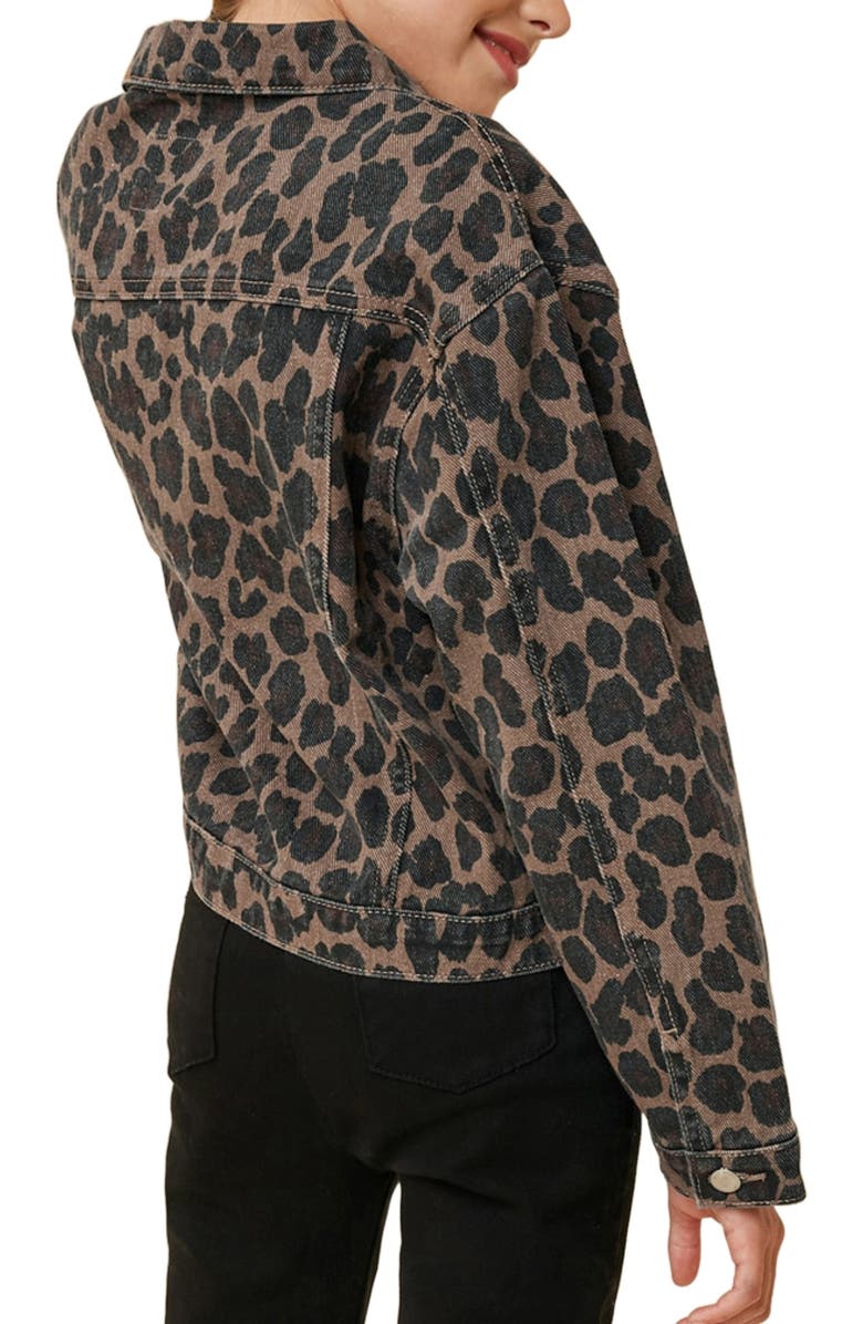 Hayden Girls Kids' Leopard Print Denim Jacket, Alternate, color,