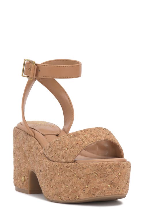 Vince Camuto Ellah Ankle Strap Platform Sandal In Natural