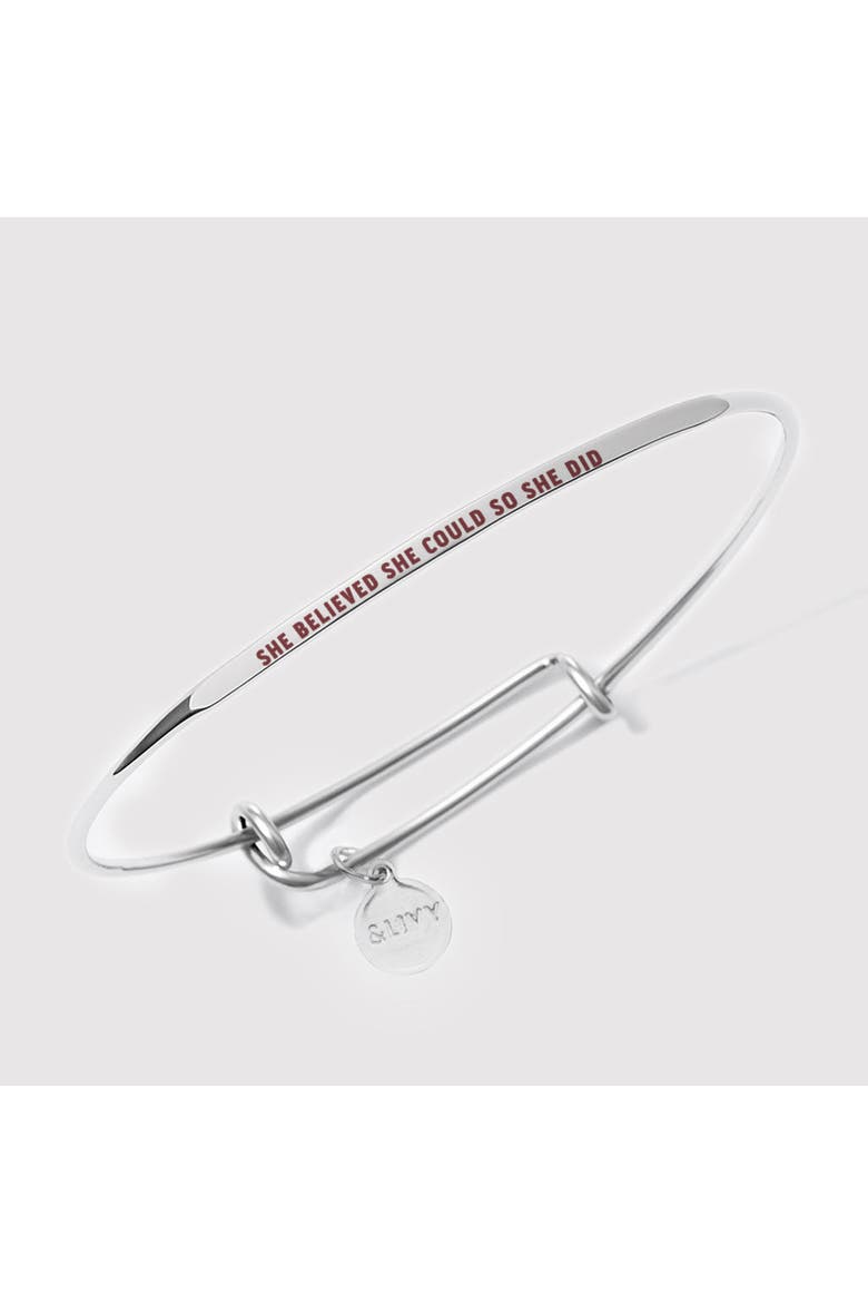 Posy Bangle Bracelet She Believed She Could So She Did, Alternate, color, Silver