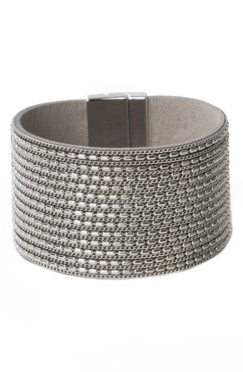 Mixed Chain Cuff Bracelet