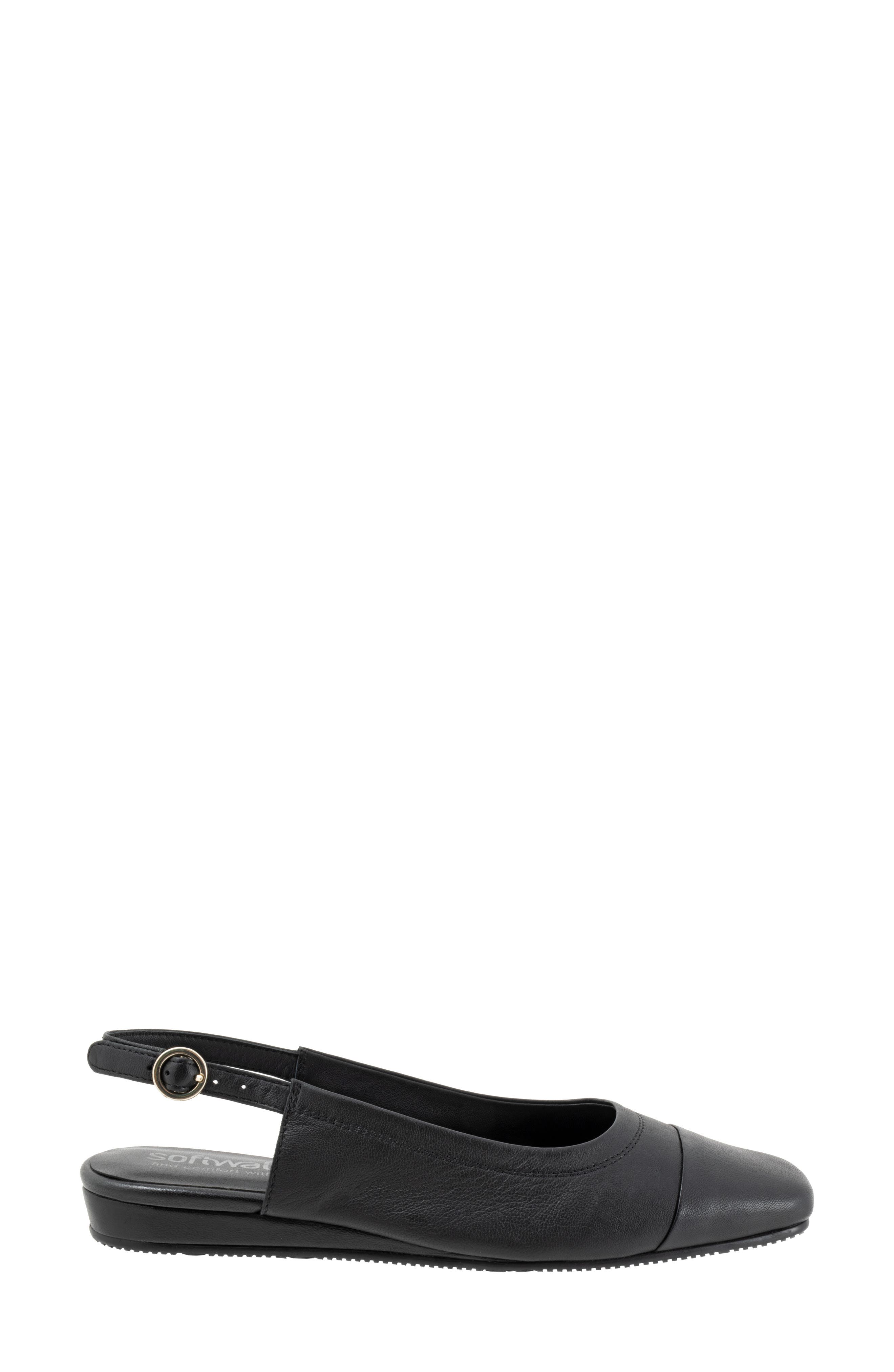 SoftWalk<sup>®</sup> Vittoria Slingback Flat, Alternate, color, Black