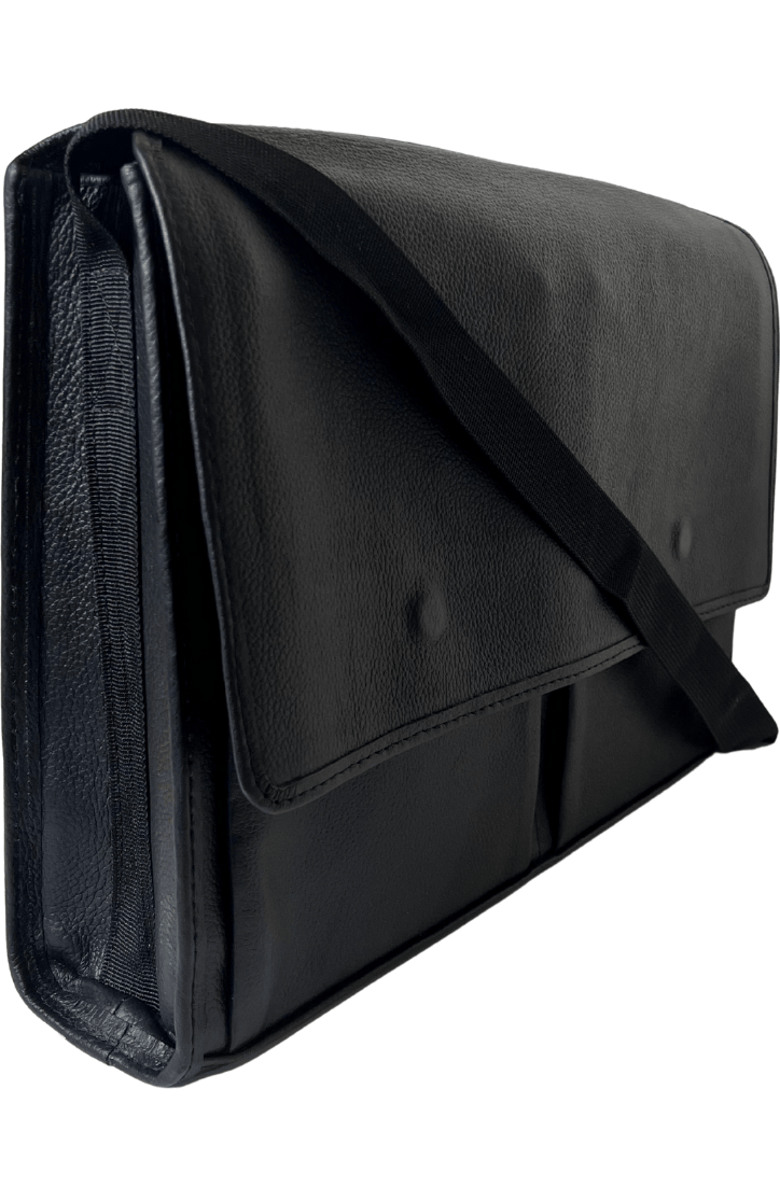 Deux Mains Leather Messenger Bag, Alternate, color, Black