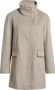 Fleurette Zoey Stand Collar Wool Car Coat