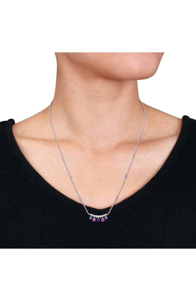 Julianna B. Multi-Sapphire & Diamond Necklace 14k, Alternate, color, 
