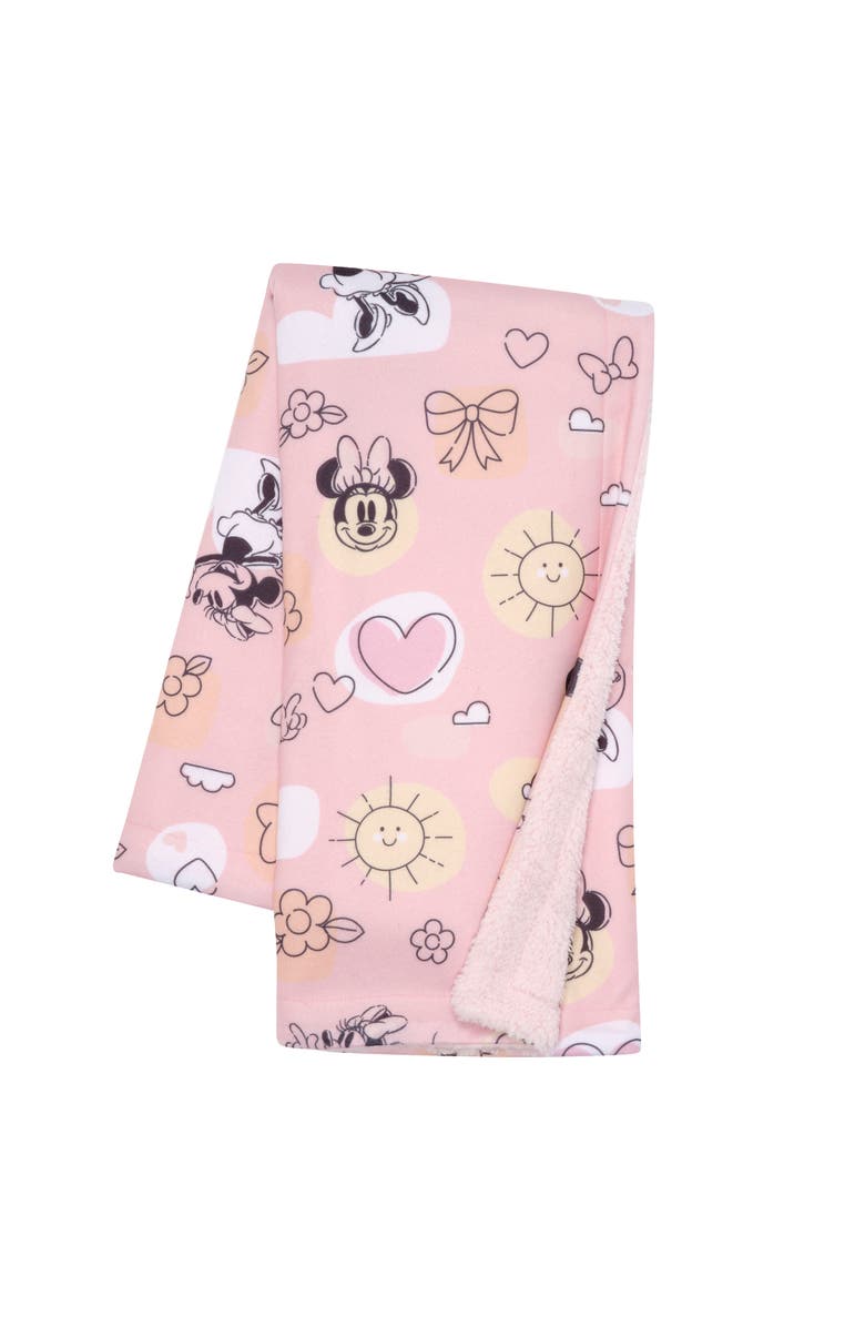 Lambs & Ivy Disney Baby Sweetheart Minnie Mouse Soft Fleece Baby Blanket, Main, color, Pink