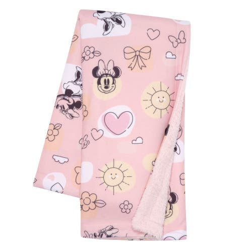 Lambs & Ivy Disney Baby Sweetheart Minnie Mouse Soft Fleece Baby Blanket In Pink