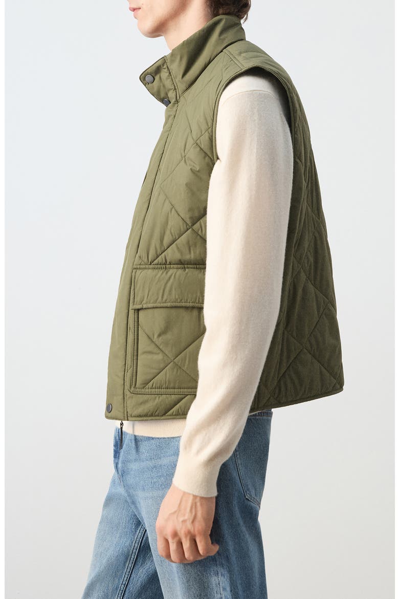 Quilted Water Repellent Vest, Alternate, color, OLIVE GREEN