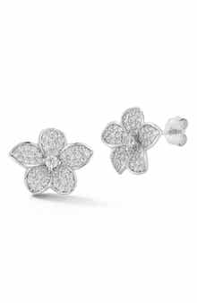 GLAZE JEWELRY Pavé Flower Stud Earrings