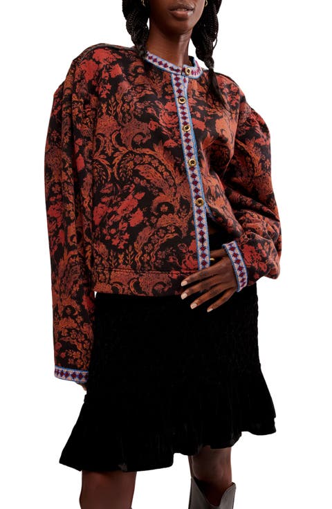 Contrast Trim Button-Up Jacket