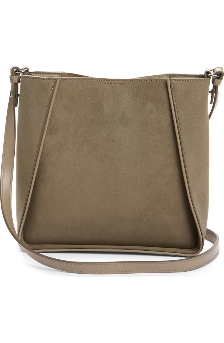 Stella McCartney Perforated Logo Faux Leather Crossbody Tote, Alternate, color, Khaki