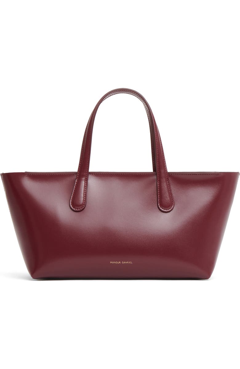 Mansur Gavriel Mini Everyday Leather Tote, Main, color, Oxblood