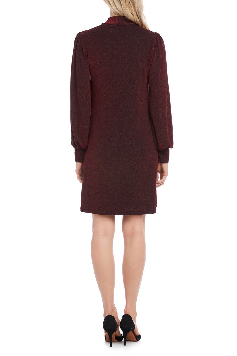 Taylor Long Sleeve Tie Neck Dress, Alternate, color, RED