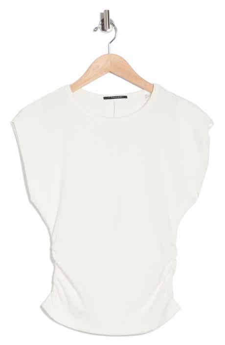 T Tahari Cap Sleeve Ribbed T-Shirt