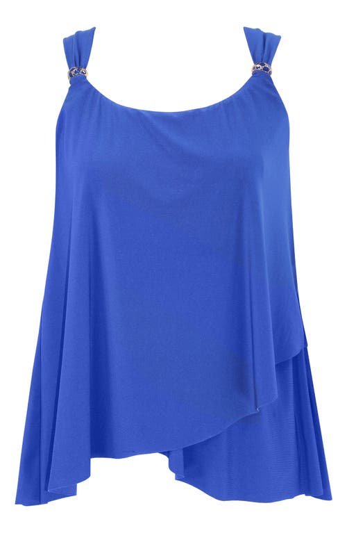Miraclesuit Razzle Dazzle Draped Tankini Swim Top In Blue