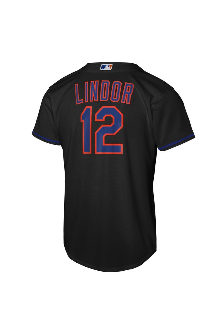 Youth Nike Francisco Lindor Black New York Mets Alternate Replica Jersey, Alternate, color, Black