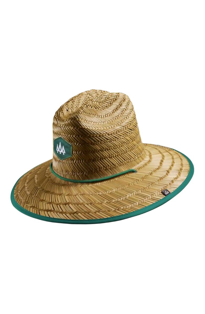 Hemlock Bare Straw Lifeguard Hat, Main, color, Green Trim