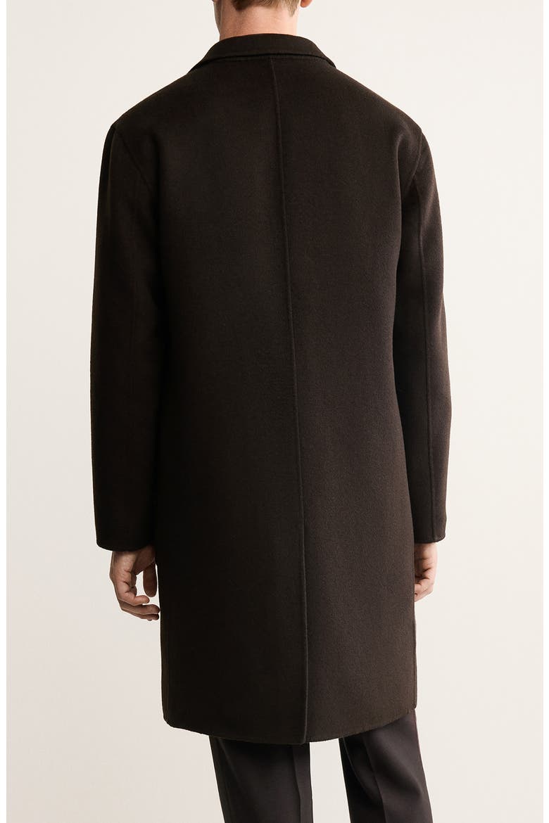 Handmade Wool Blend Melton Overcoat, Alternate, color, BROWN