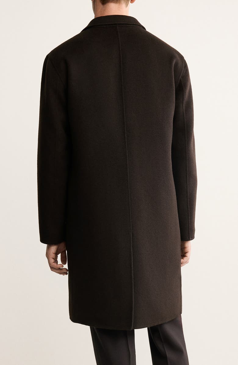 MANGO Handmade Wool Blend Melton Overcoat, Alternate, color, Brown