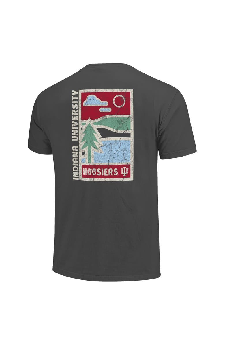 IMAGE ONE Men's  Graphite Indiana Hoosiers Comfort Colors Minimal Vista Distressed Graphics T-Shirt, Alternate, color, 