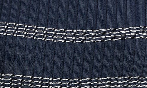 Vince Striped Short Sleeve Crew Top Coastal Combo