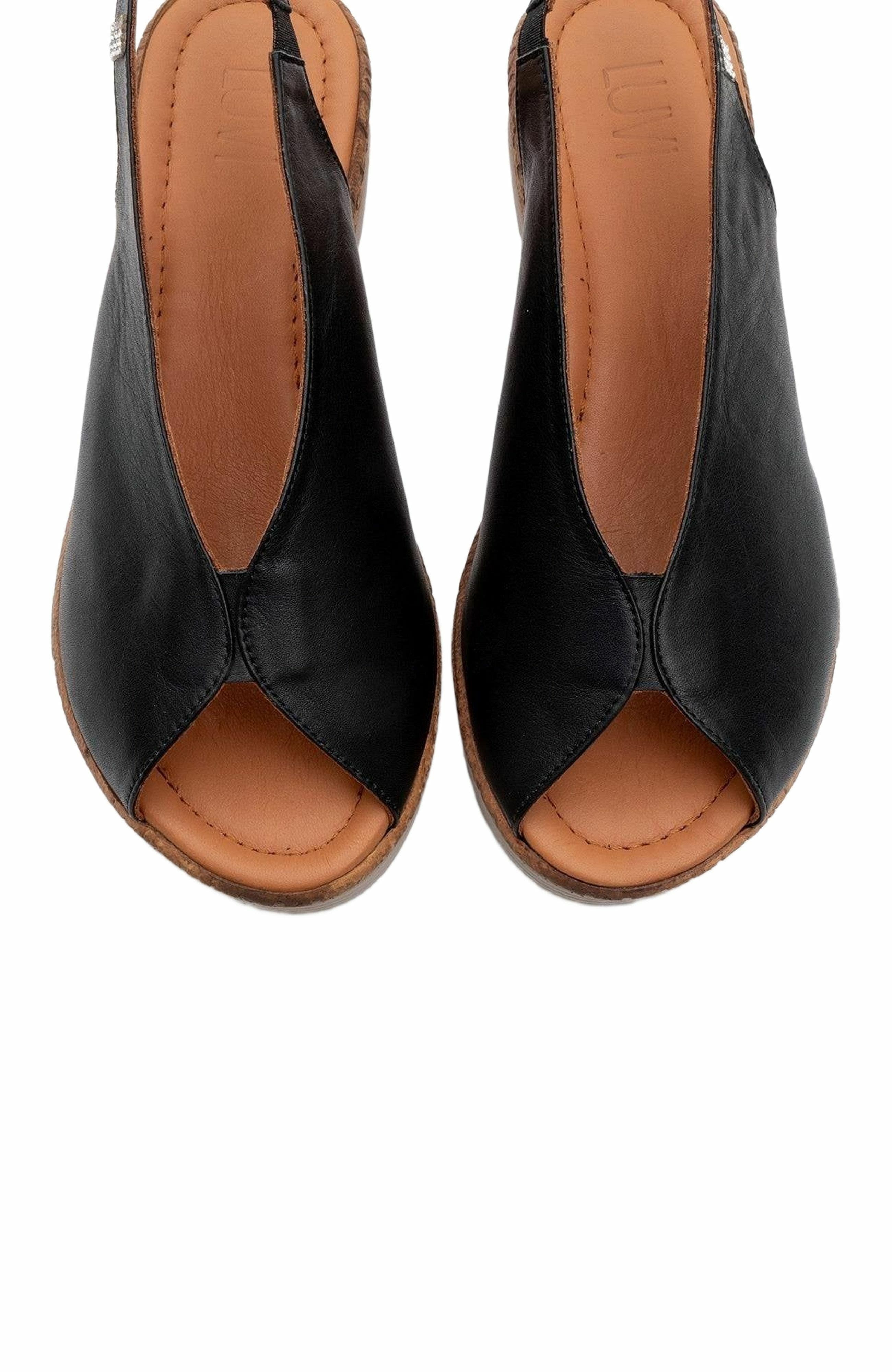 Forever & Always Shoes Blom Leather Platform Sandal, Alternate, color, Black Leather