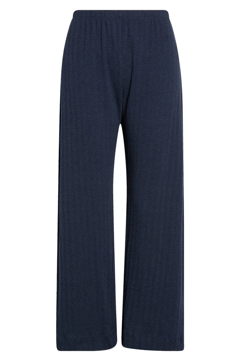 Pointelle Crop Wide Leg Pants, Main, color, MIDNIGHT MELANGE